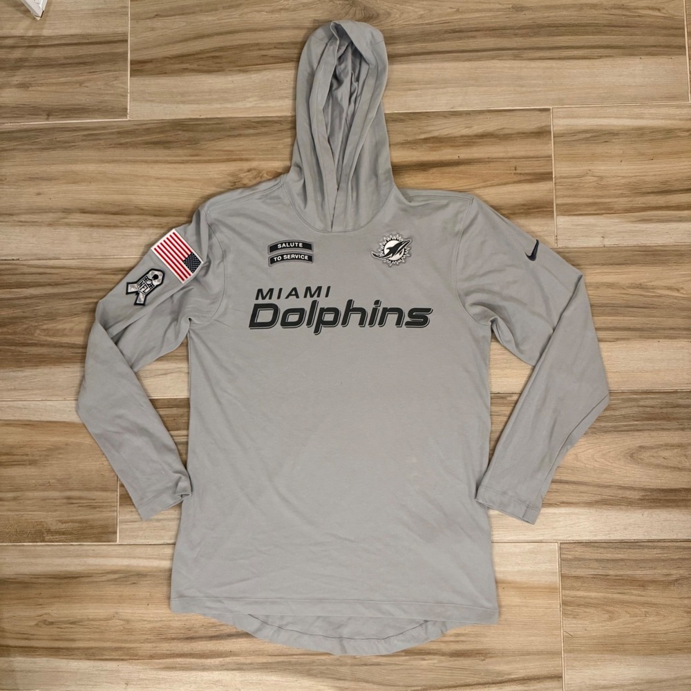 Nike Miami Dolphins Salute To Service Dri-FIT Lightweight Long Sleeve Hoodie S